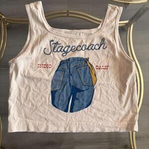 Stagecoach cream tank crop top #country
